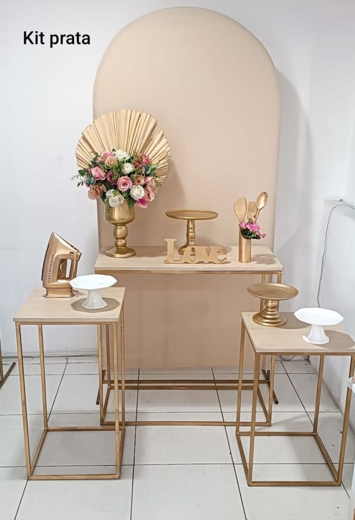 Kit Cha de Panela Romano Nude Prata - Inspire Festas