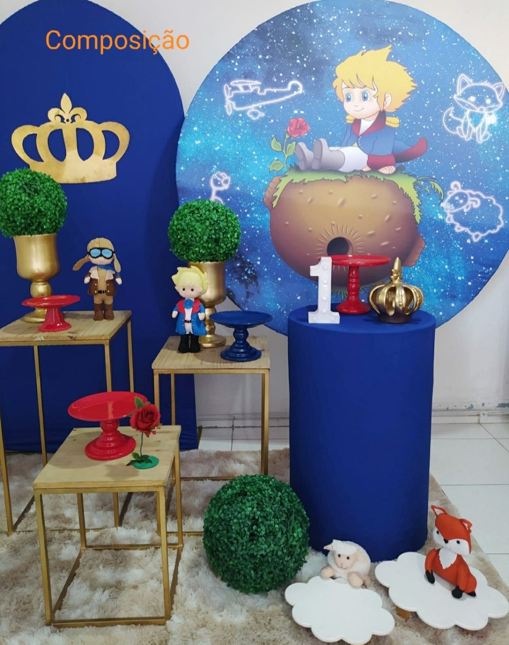 Kit Pequeno Príncipe Mesa Cubo Dourado Composição - Inspire Festas