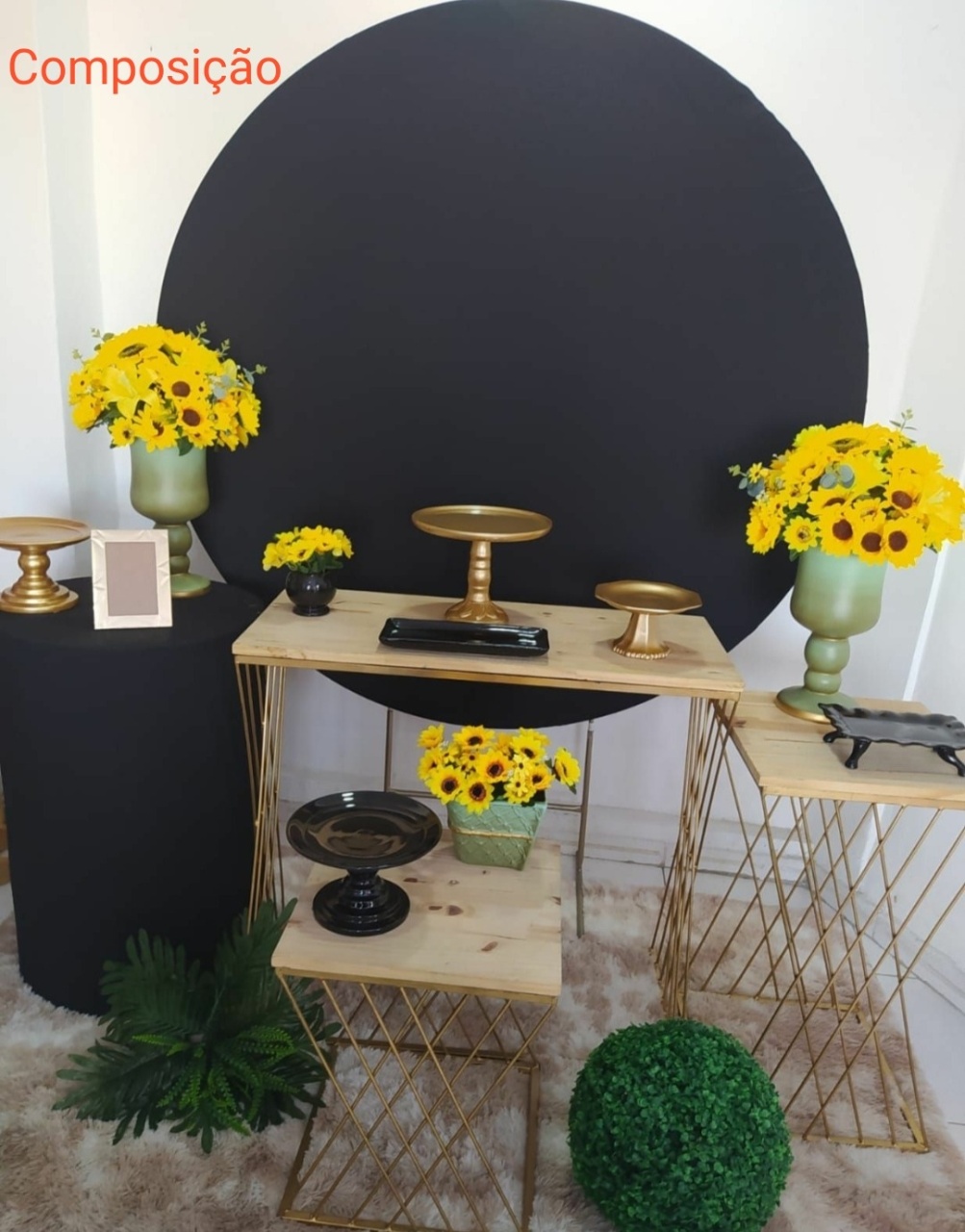Kit Girassol Mesa Treliça E Cilindro Composição - Inspire Festas