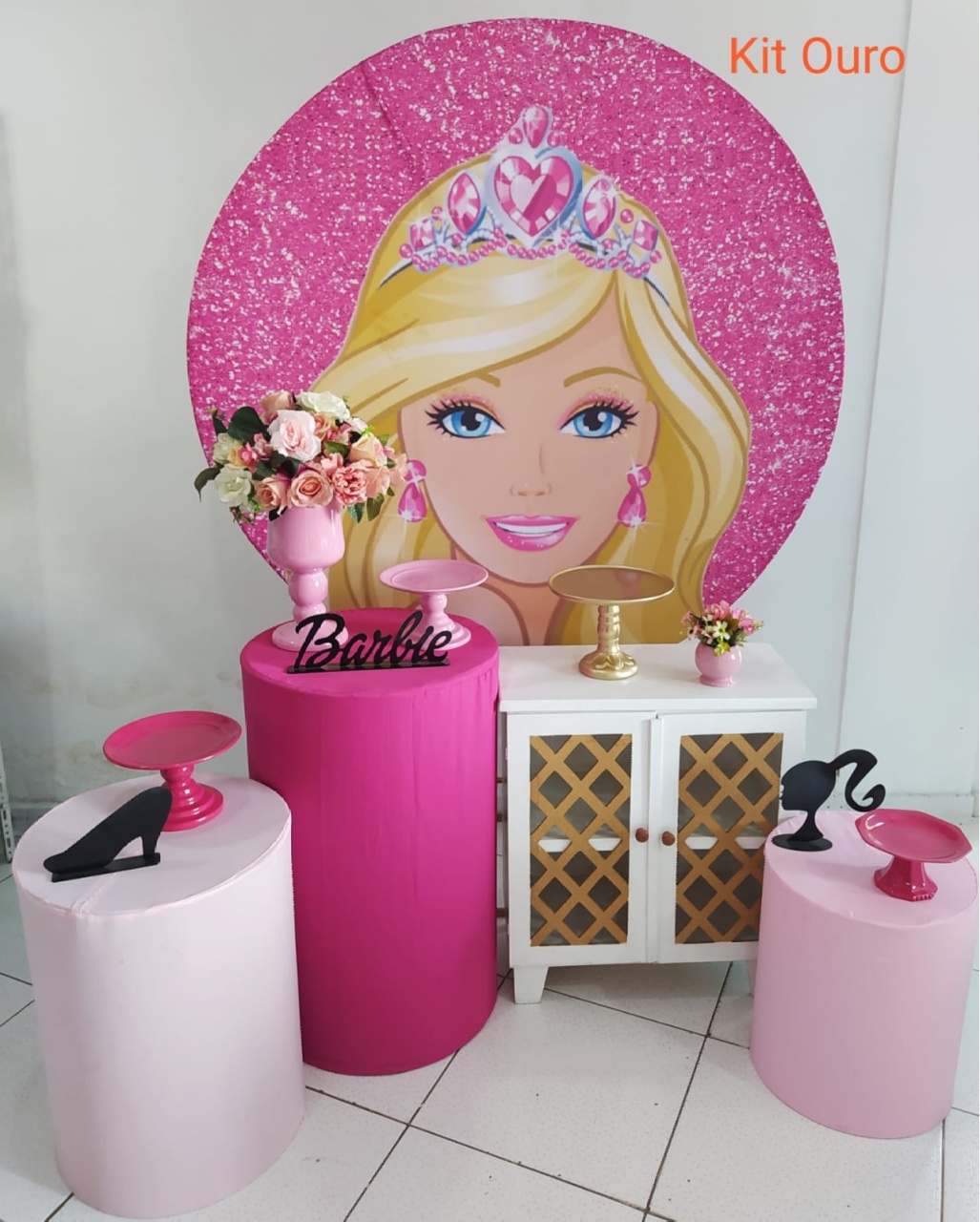 Kit Barbie Loira Ouro - Inspire Festas
