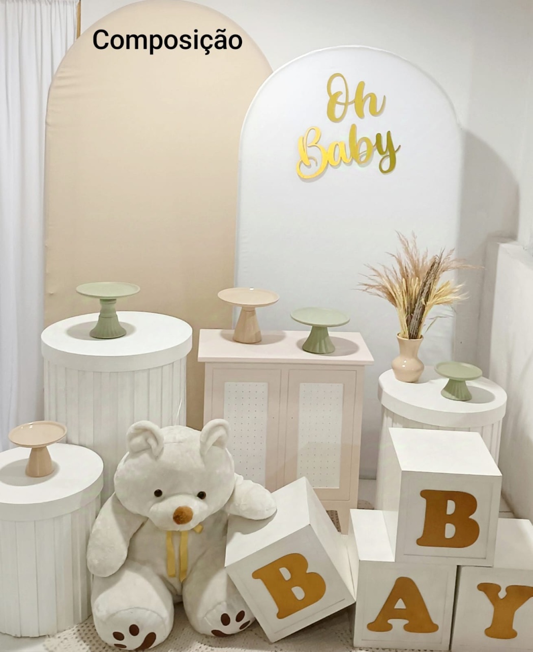 Kit Painel Romano Nude E Urso Gg Composição - Inspire Festas