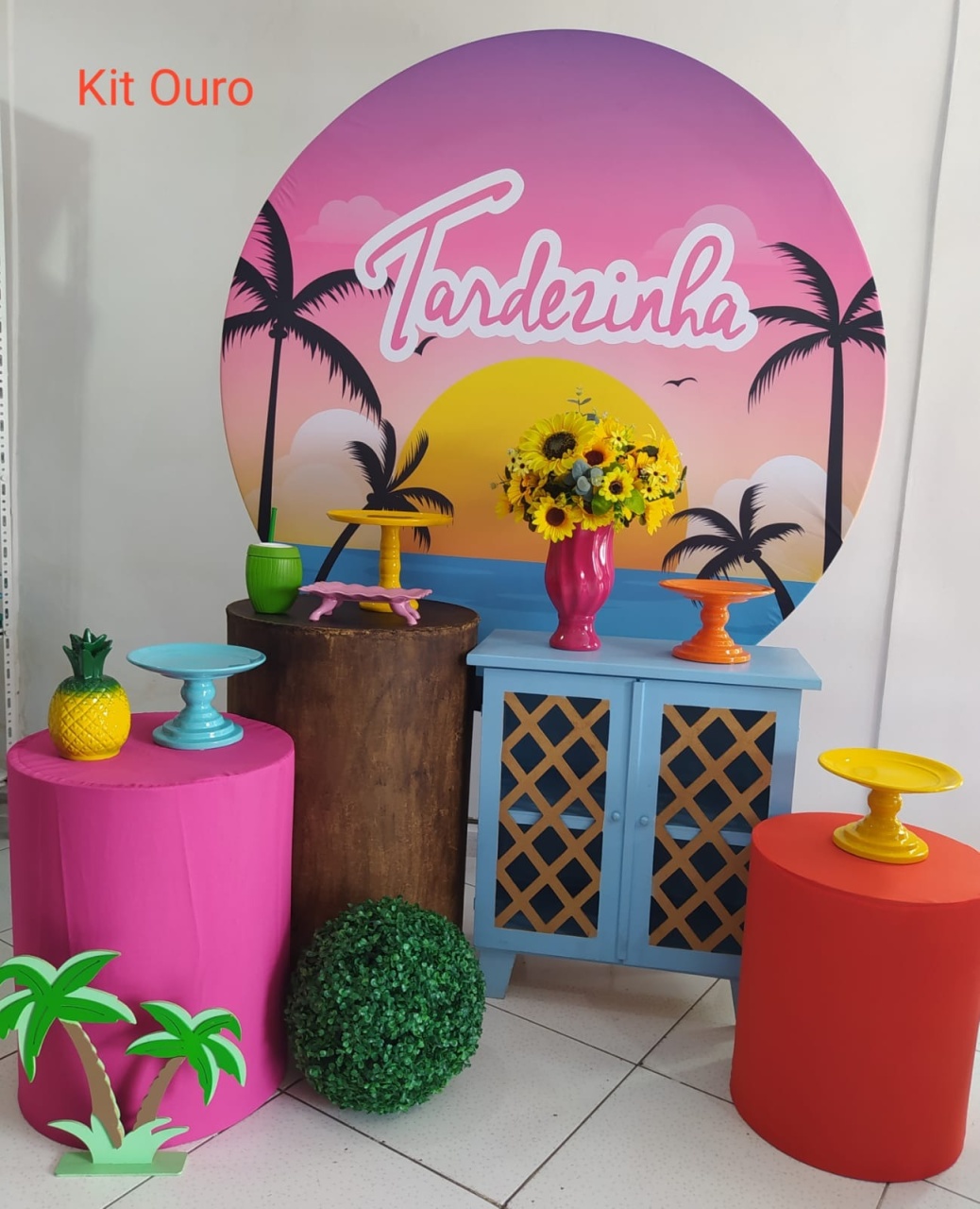 Kit Tardezinha Cilindro Rustico Ouro - Inspire Festas