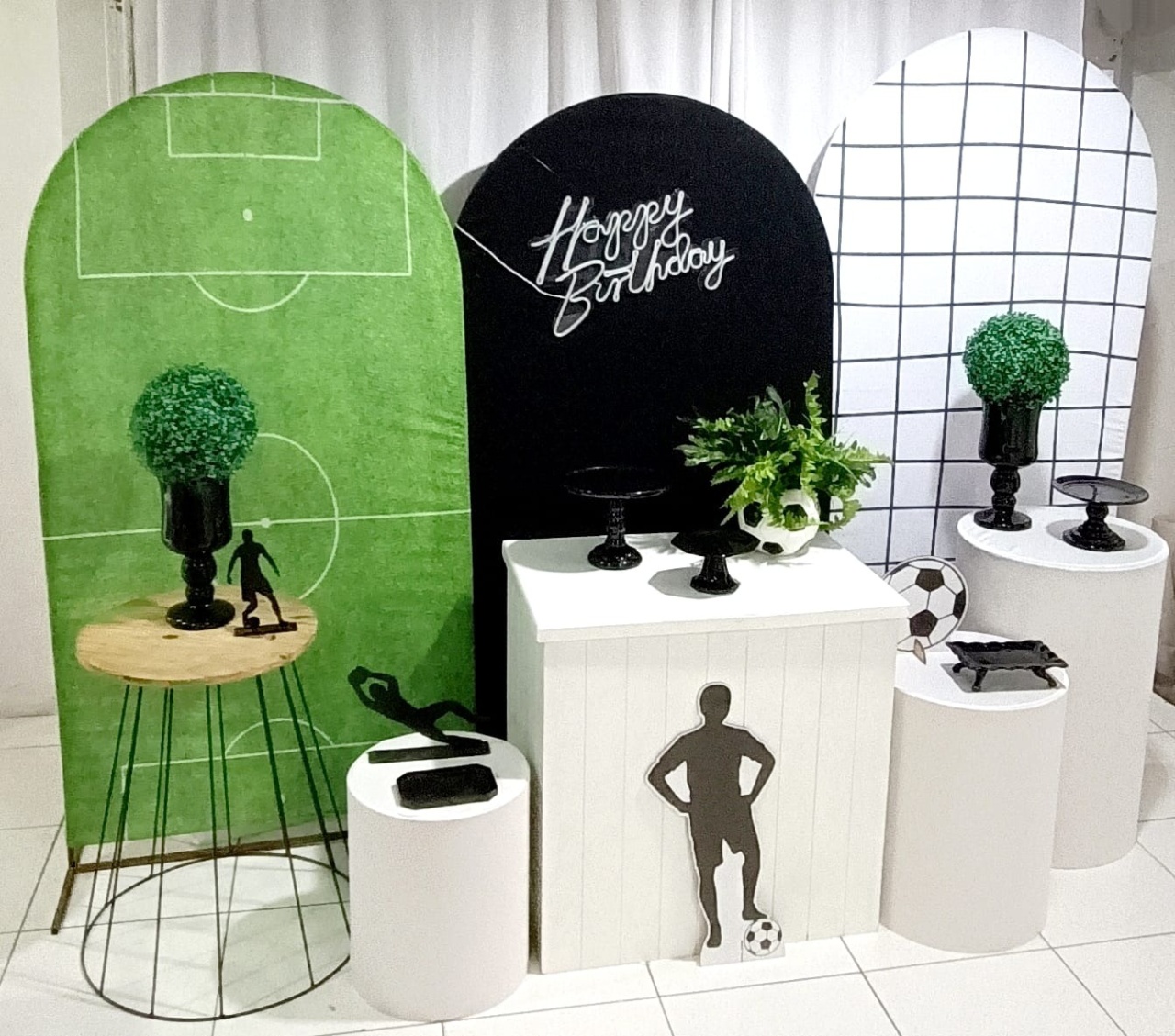 Kit Futebol Trio Romano Preto E Verde Inspire - Inspire Festas
