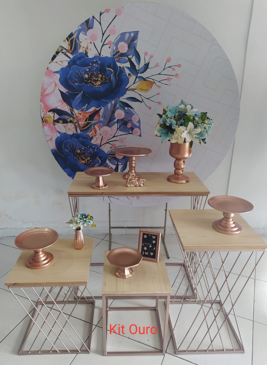 Kit Floral Azul E Branco Ouro - Inspire Festas