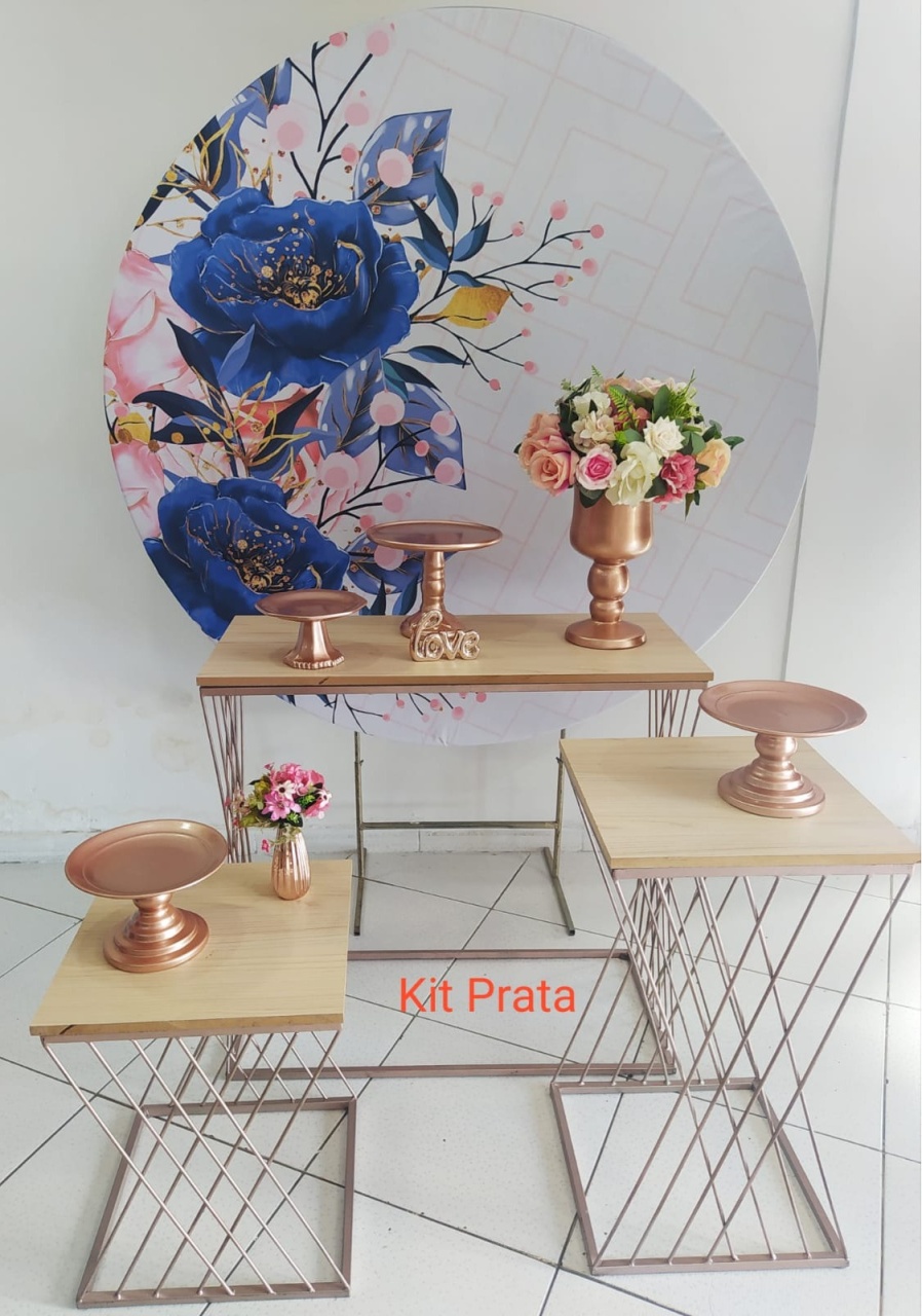 Kit Floral Azul E Branco Prata - Inspire Festas