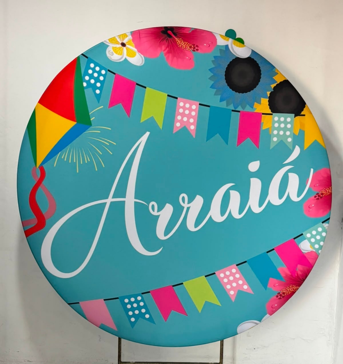 Painel Arraiá Azul Com Rosa - Inspire Festas