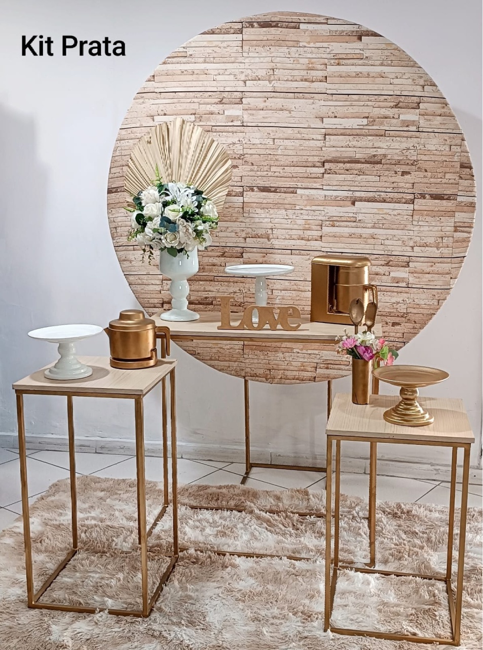 Kit Cha de Panela Mesa Cubo Prata - Inspire Festas