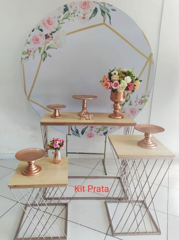 Kit Floral Rosa Bebe Efraim Prata - Inspire Festas