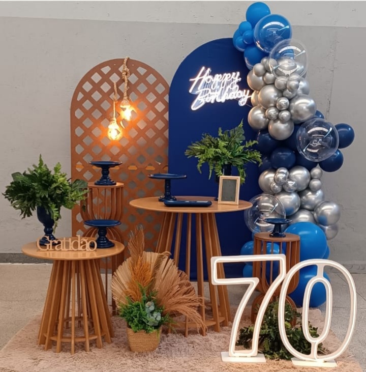 Kit Romano Azul Rustica Composição - Inspire Festas