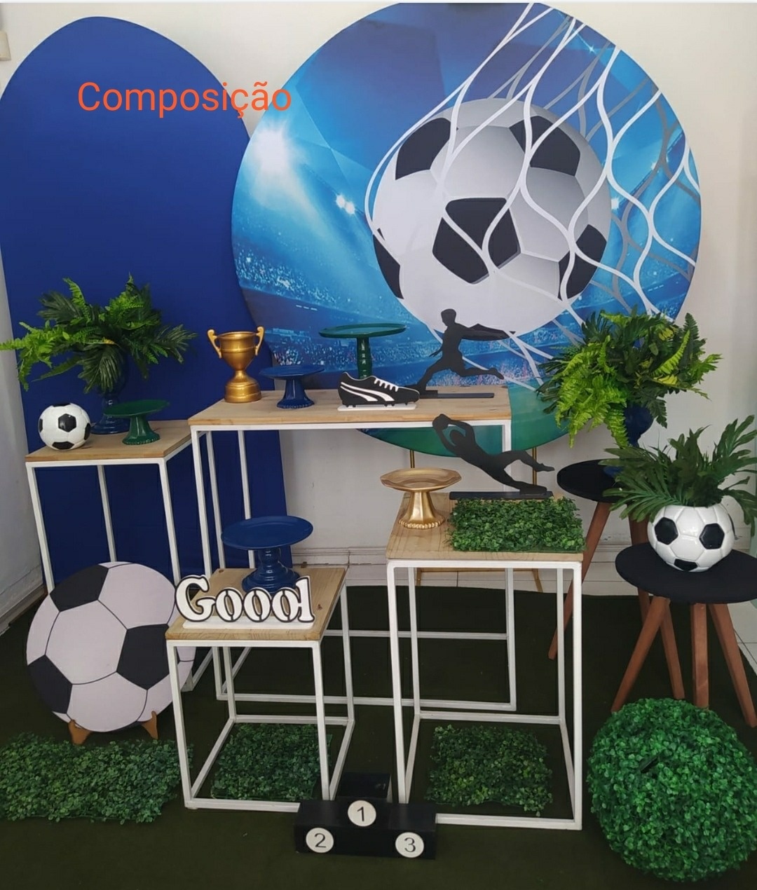 Kit Futebol Mesa Cubo Composição - Inspire Festas