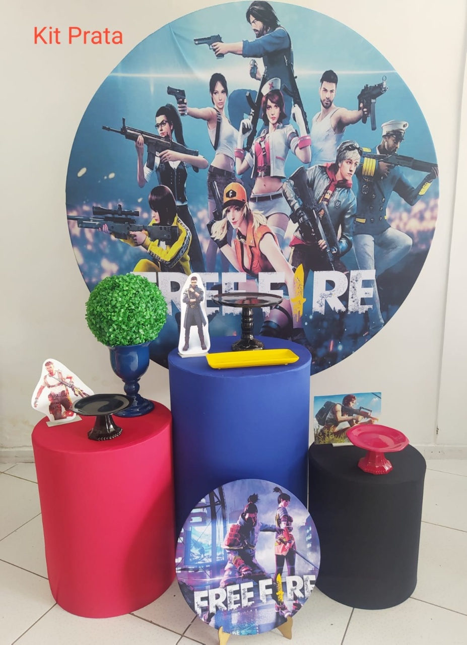 Kit Free Fire Prata - Inspire Festas