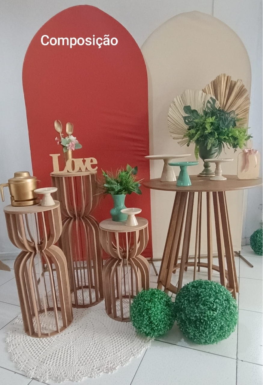 Kit Cha de Panela Vermelho Com Nude Composição - Inspire Festas
