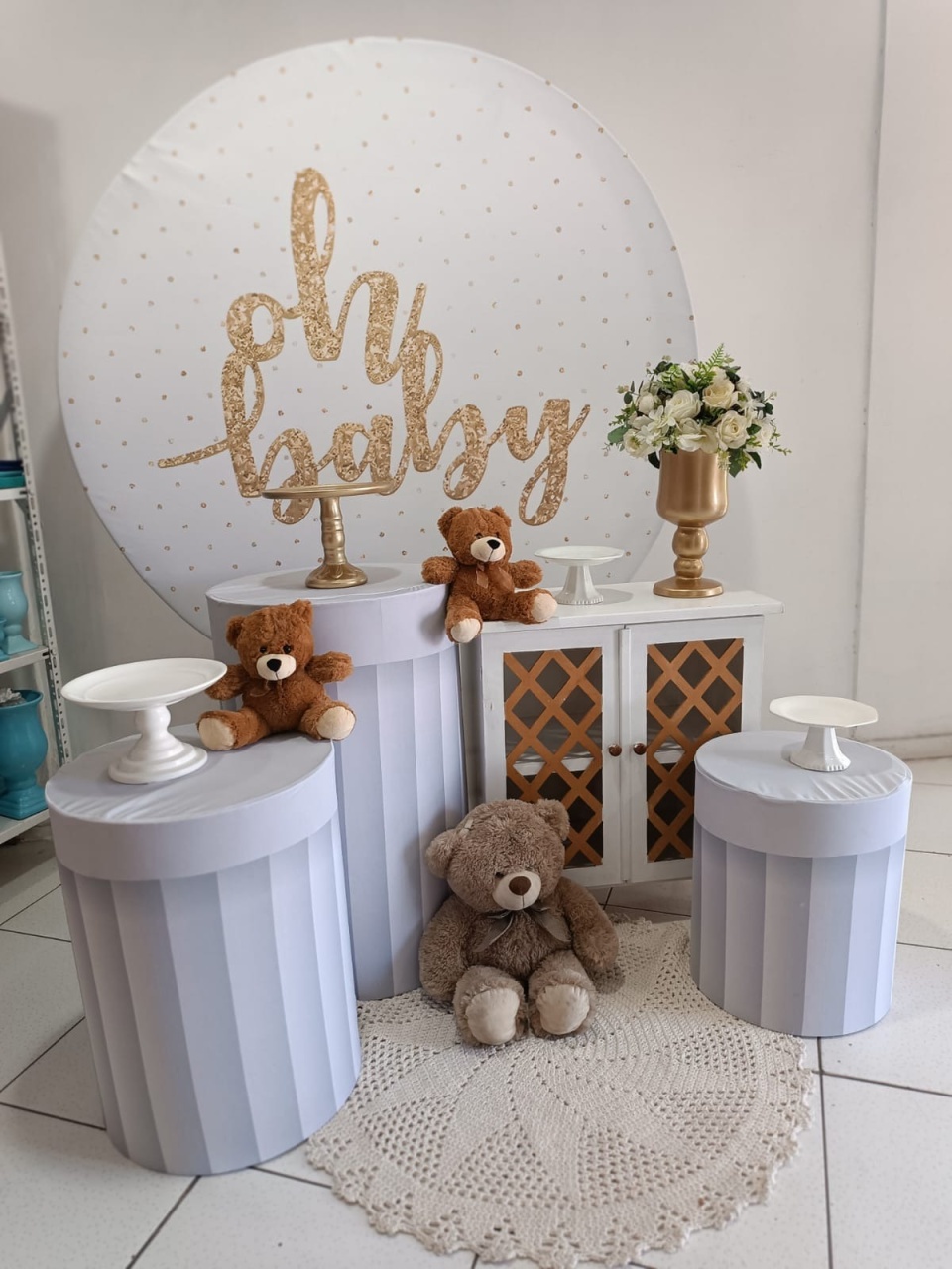 Kit Oh Baby Cilindro Ouro - Inspire Festas