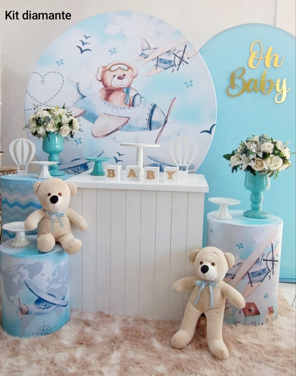 Kit Ursinho Aviador Diamante - Inspire Festas