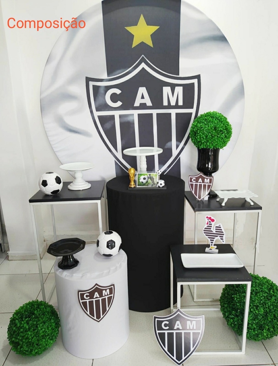 Kit Atlético Mesa Cubo Branca Composição - Inspire Festas