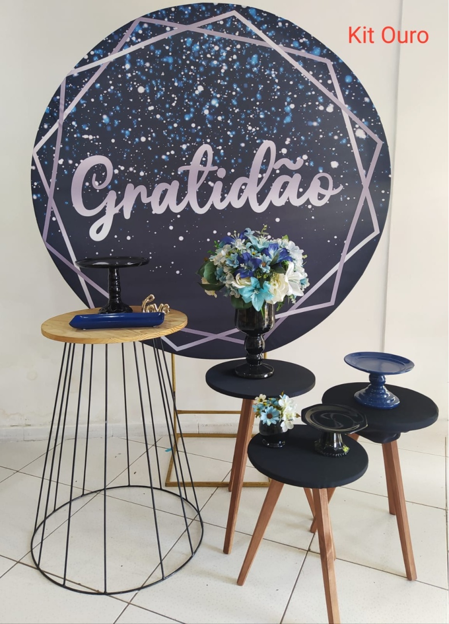 Kit Gratidão Preto Ouro - Inspire Festas