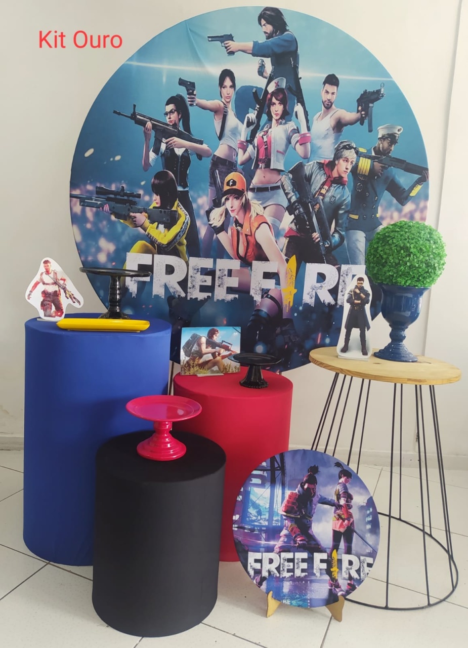 Kit Free Fire Ouro - Inspire Festas