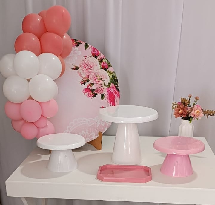 Mini Kit Floral Rosa Com Renda - Inspire Festas