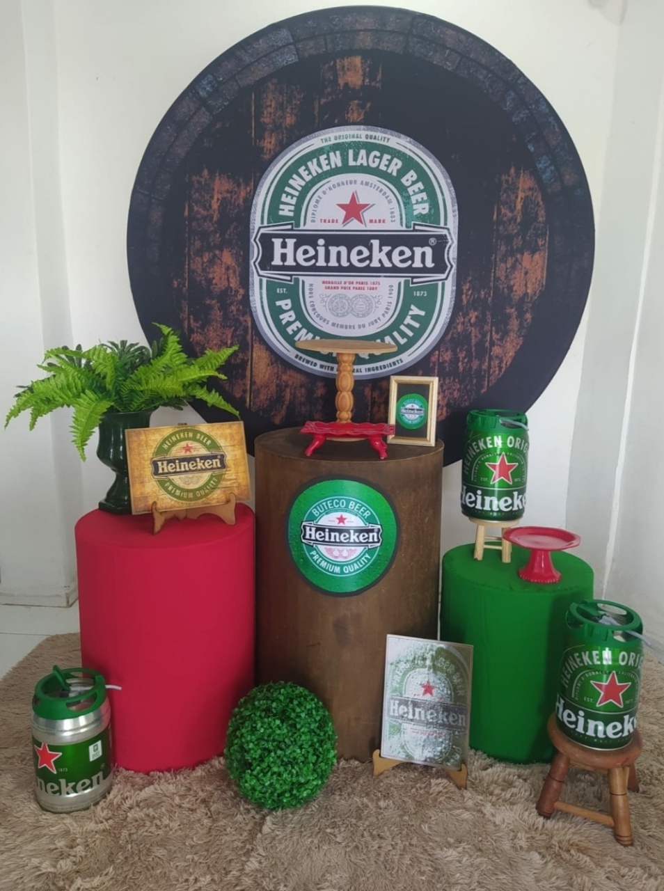 Kit Heineken Cilindro Mdf Composição - Inspire Festas