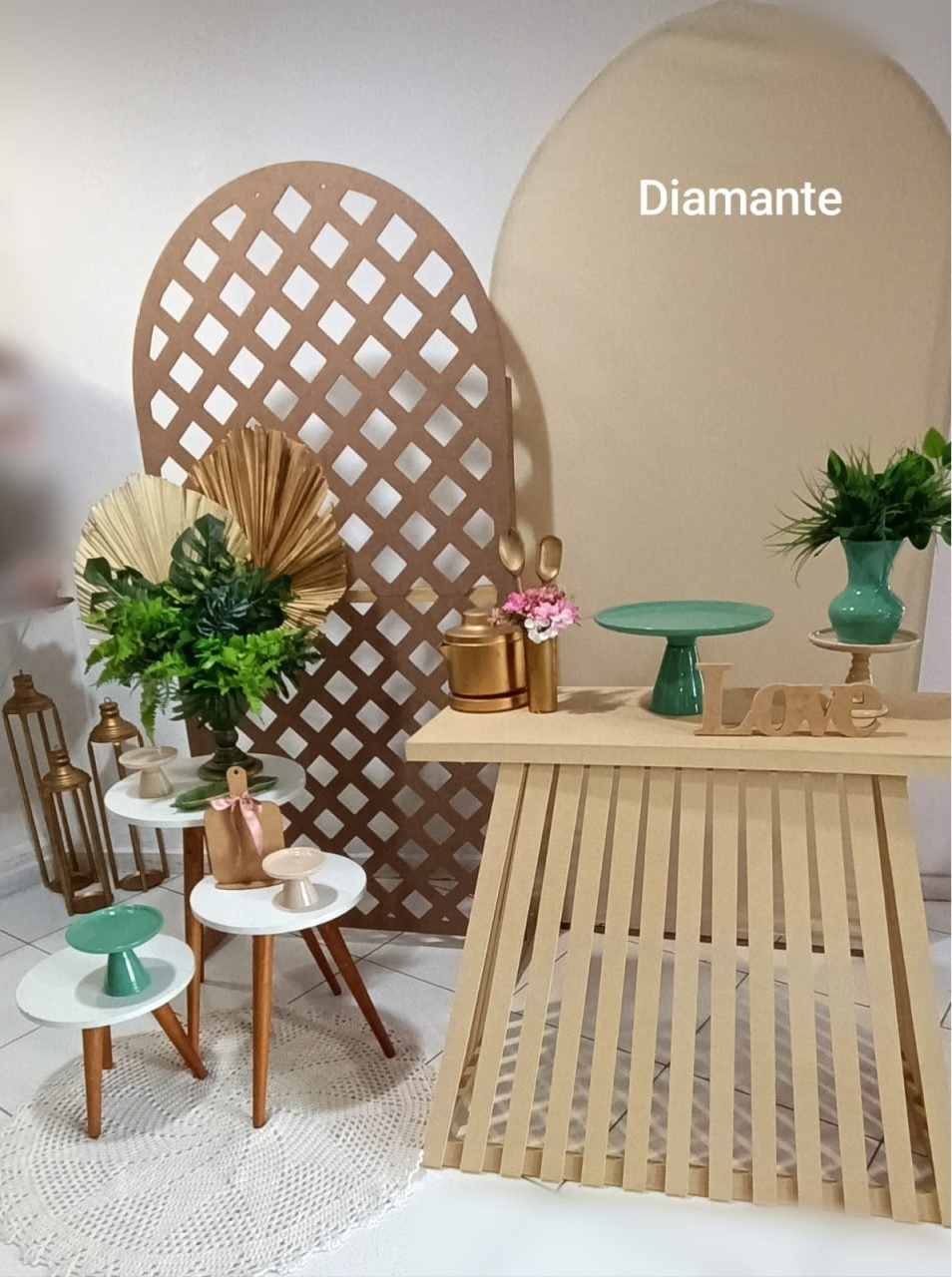 Kit Cha de Panela Nude Com Verde Diamante - Inspire Festas