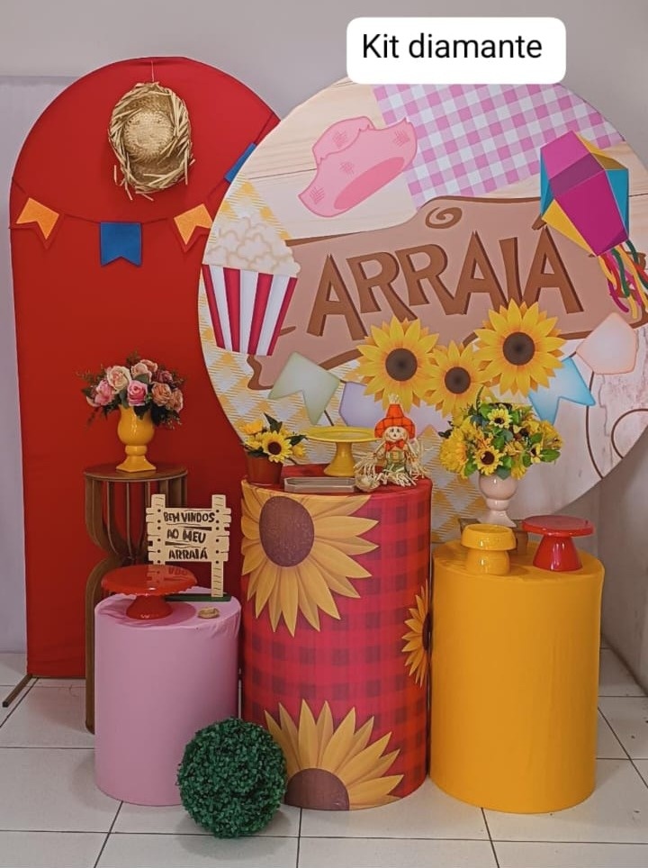 Kit Arraia Pipoca Com Girassol Diamante - Inspire Festas