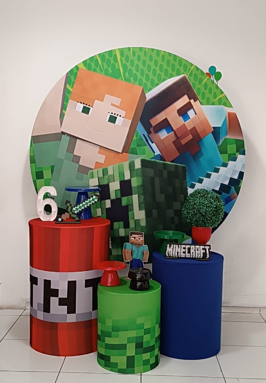 Kit Minecraft Novo Prata  - Inspire Festas