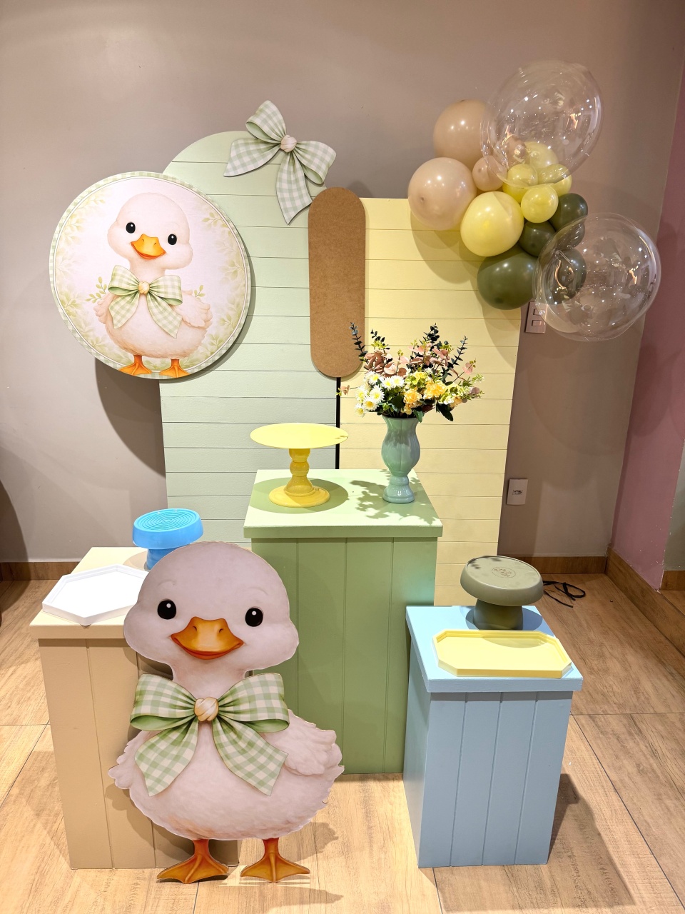 Ganso Verde Composição Painéis Degradê Mdf - Felicittà Festas