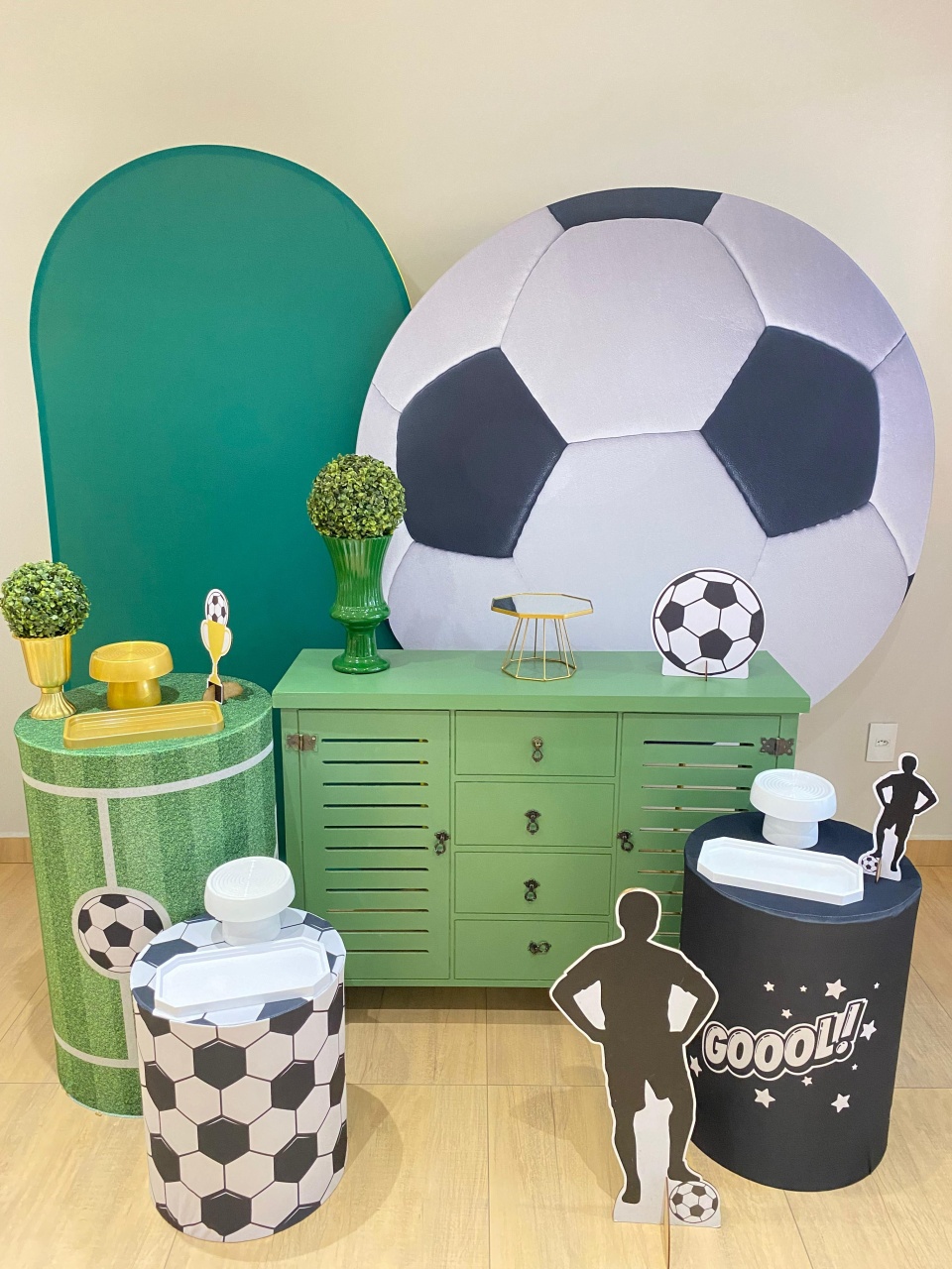 Futebol Kit Diamante Painel Verde Cômoda Verde - Felicittà Festas