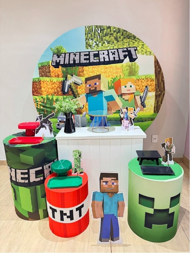 Minecraft Kit Ouro Mesa Branca - Felicittà Festas
