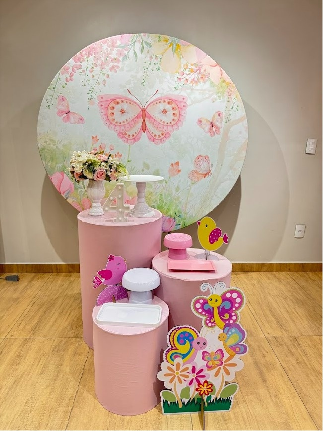 Jardim - Painel Borboletas- Kit Prata - Felicittà Festas