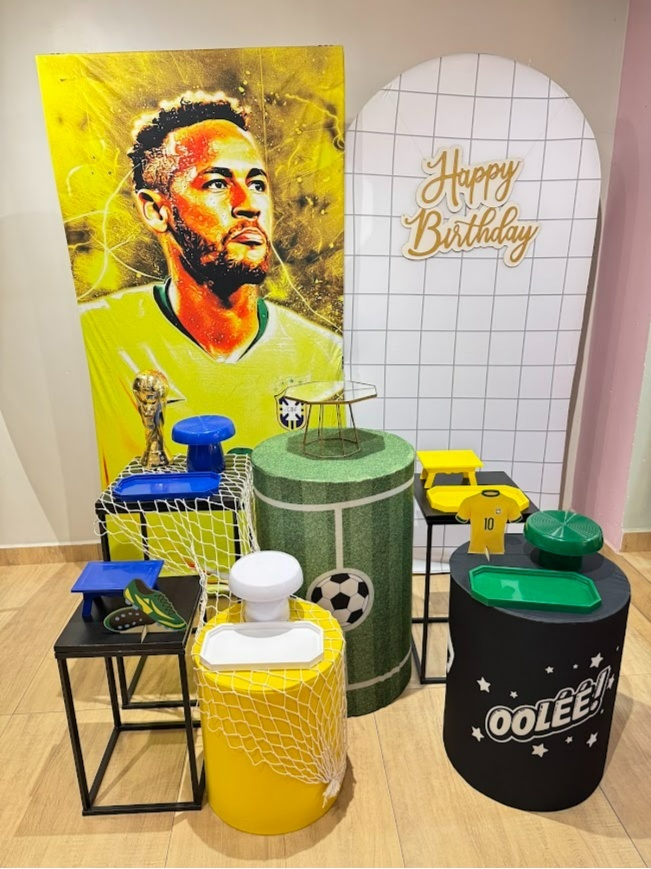 Copa Neymar Kit Diamante Com Mesas de Ferro E Cilindro - Felicittà Festas
