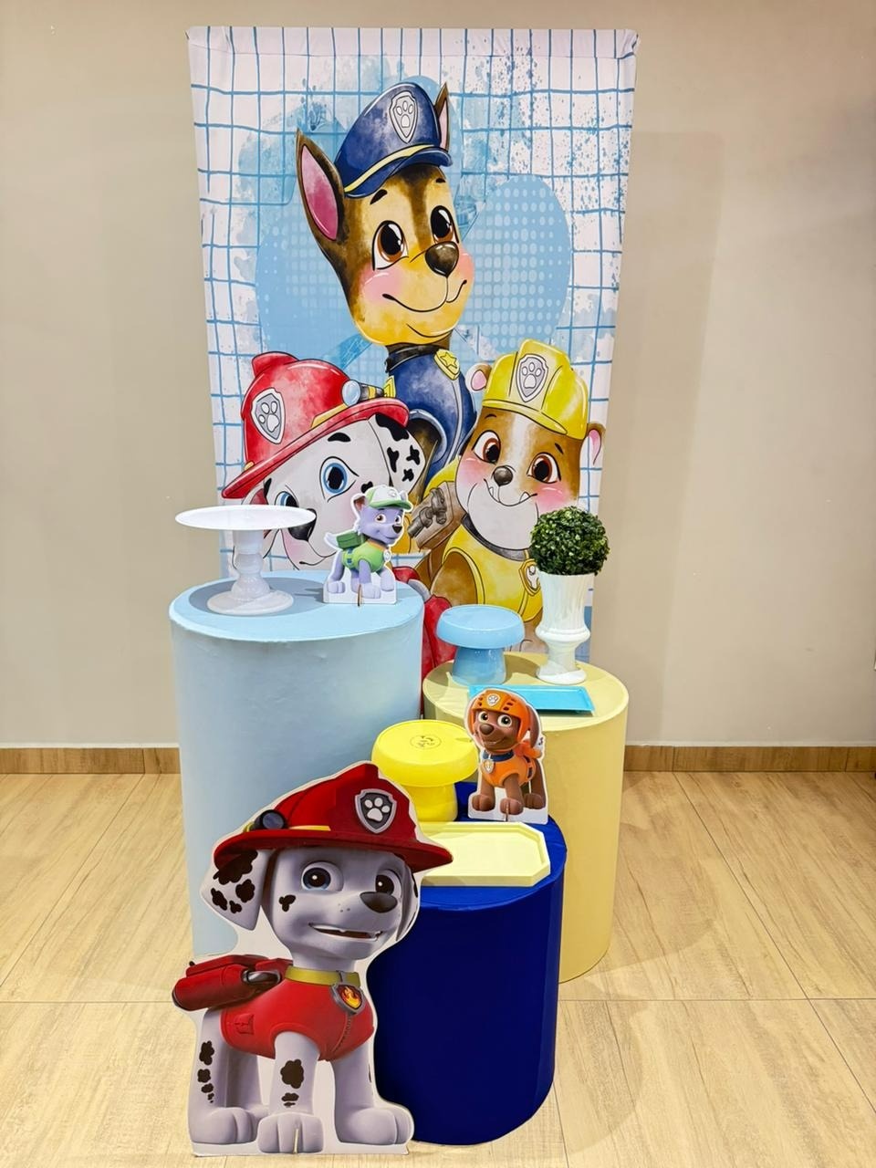 Patrulha Canina Composição Prata Painel Retangular - Felicittà Festas