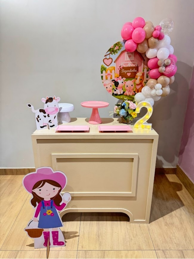 Fazendinha Rosa Festa Na Mesa - Felicittà Festas