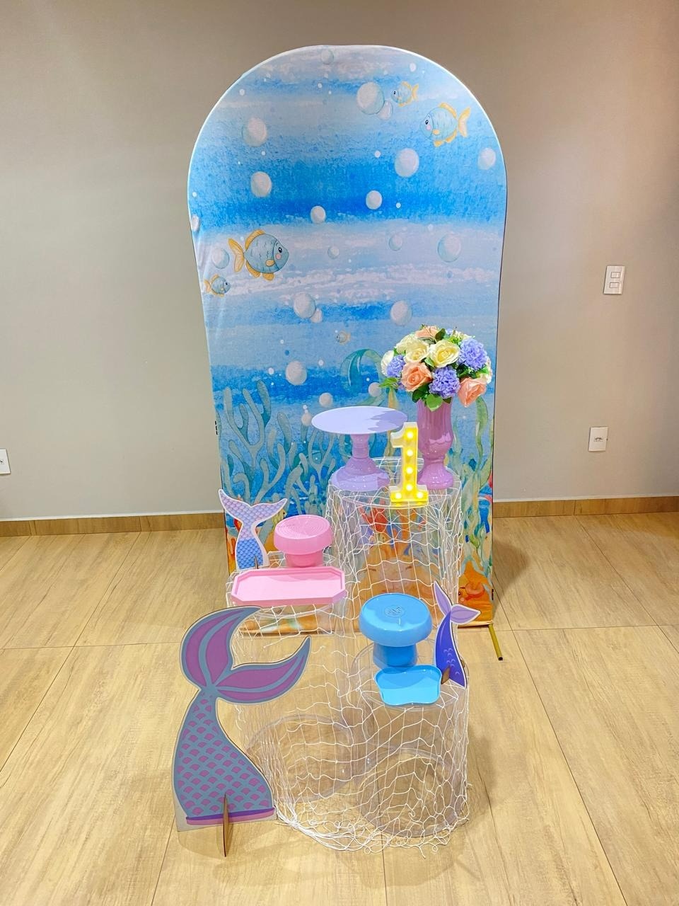 Composição Sereia Painel Fundo Do Mar - Felicittà Festas