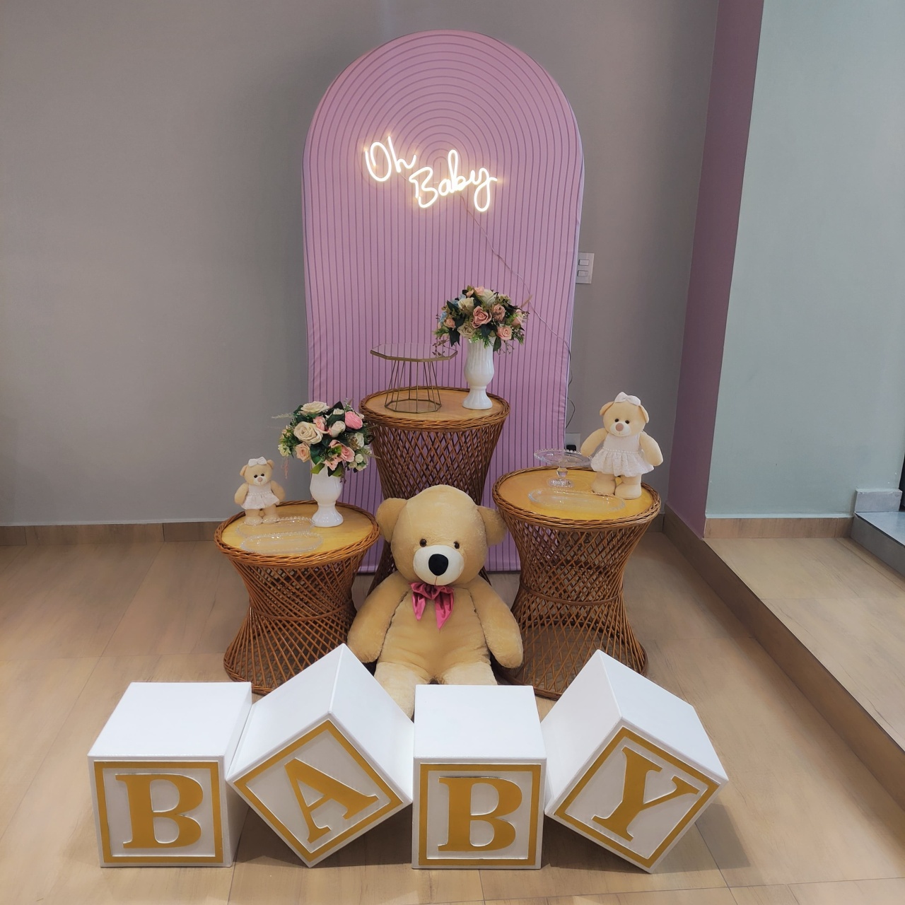 Chá de Bebê Rosa Vime - Felicittà Festas