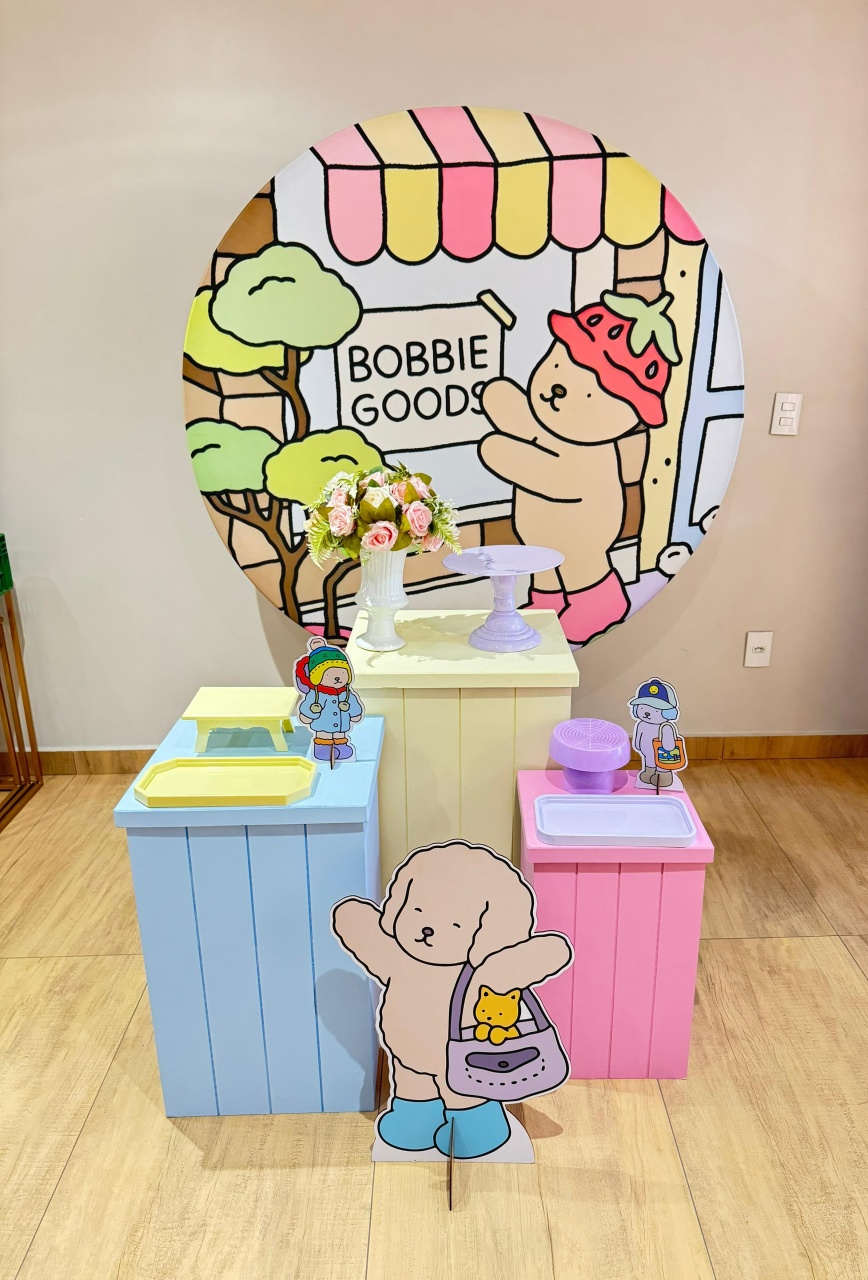 Bobbie Goods Kit Prata Com Mesas Cubo - Felicittà Festas