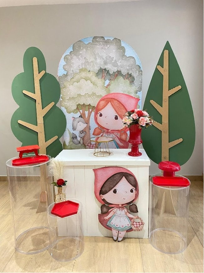 Chapeuzinho Composição Árvore de Mdf - Felicittà Festas