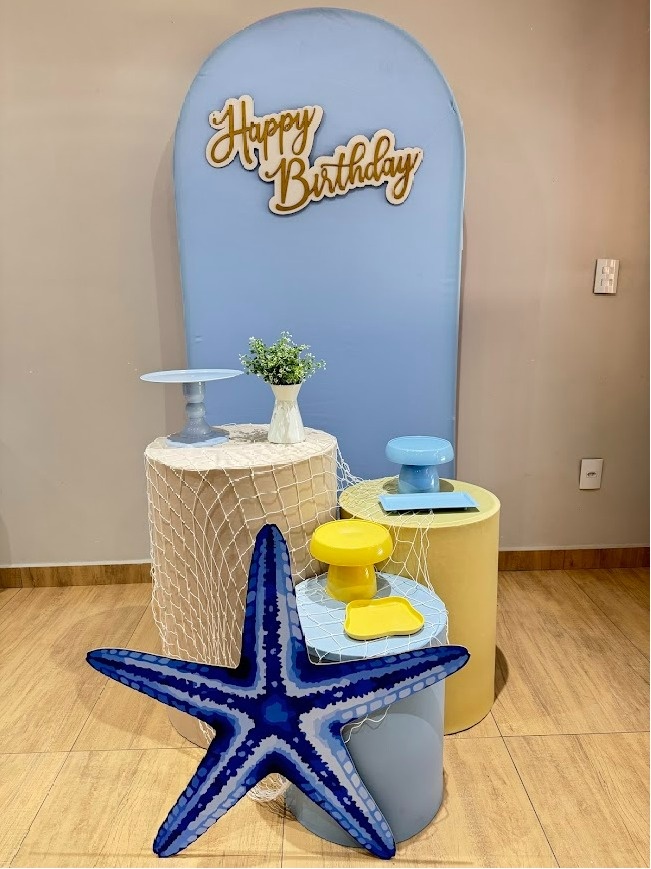 Fundo Do Mar Do Mar Composição Prata  - Felicittà Festas