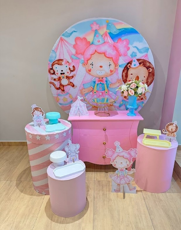 Circo Rosa Kit Ouro Capas Lisas - Felicittà Festas