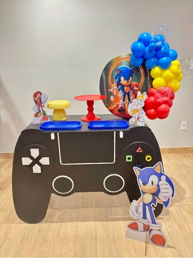 Festa Na Mesa Sonic Com Mesa Vídeo Game - Felicittà Festas