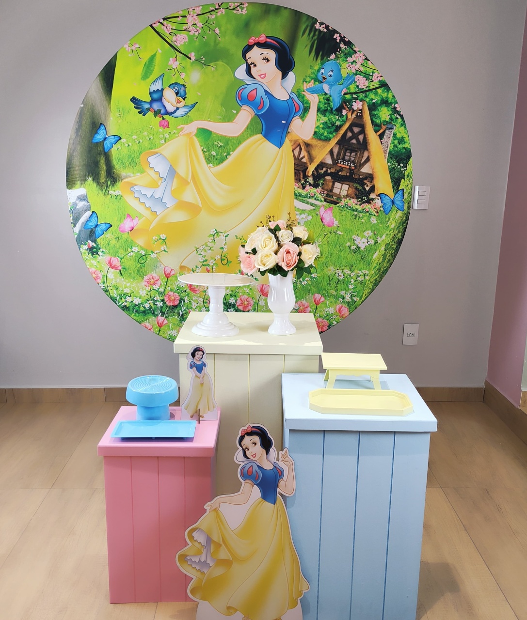 Branca de Neve Kit Prata Mesas Cubo - Felicittà Festas