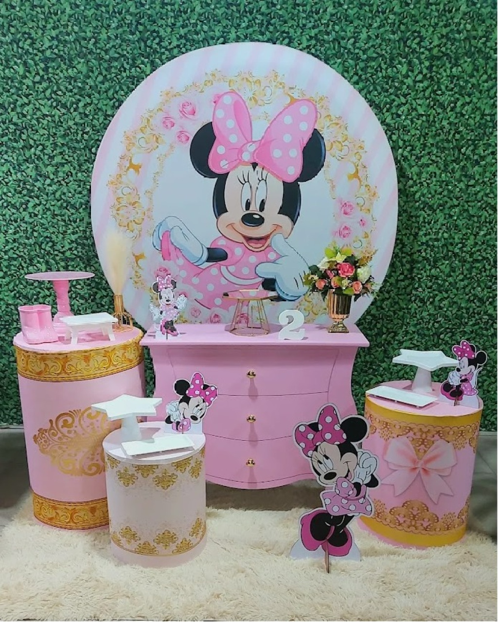 Minnie Mouse Rosa Kit Ouro - Felicittà Festas