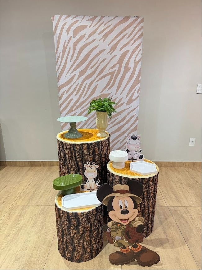 Mickey Safari Composição Romano Prata - Felicittà Festas
