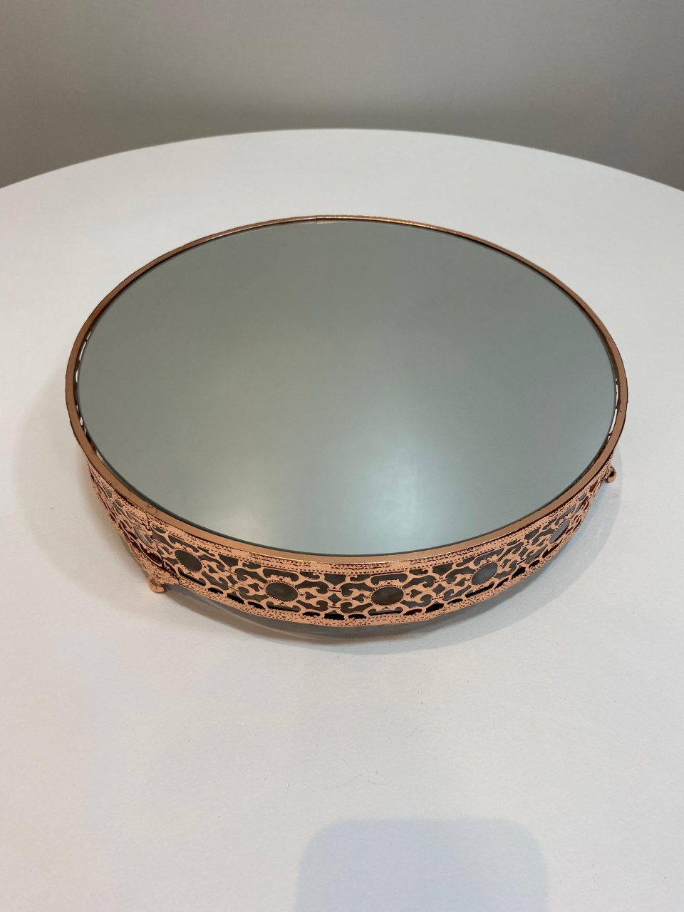 Doceira/ Boleira Redonda 30Cm Rose Gold - Felicittà Festas