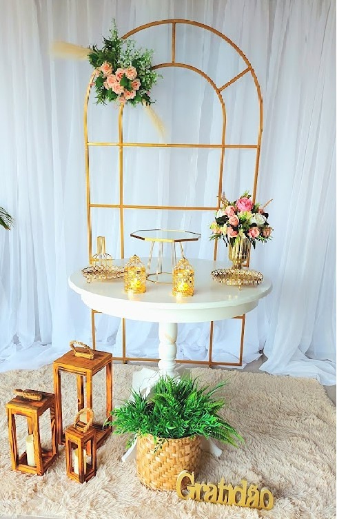 Composição Mesa Branca - Romântica / Casamento / Noivado/ Adulto - Felicittà Festas