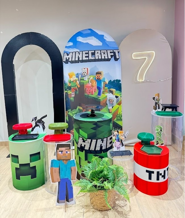 Minecraft Composição Três Painéis - Felicittà Festas