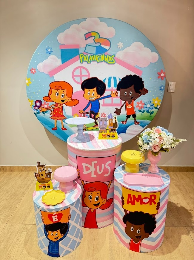 Três Palavrinhas Menina Kit Prata - Felicittà Festas