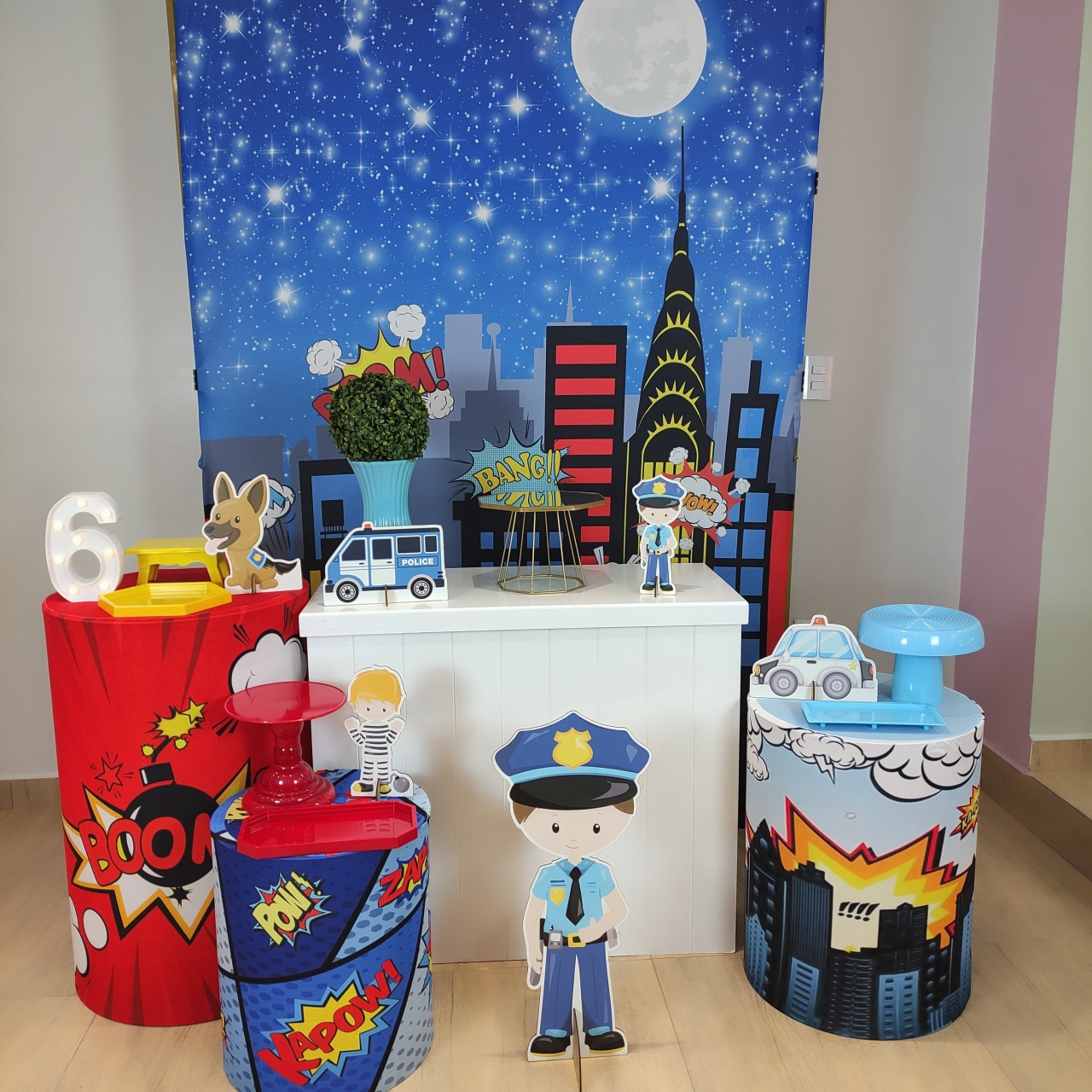 Policial Mirim Kit Painel Retangular - Felicittà Festas