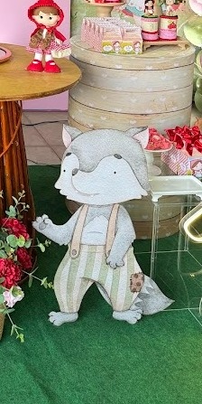 Lobo Mal da Chapeuzinho Vermelho 3D 70Cm  - Felicittà Festas