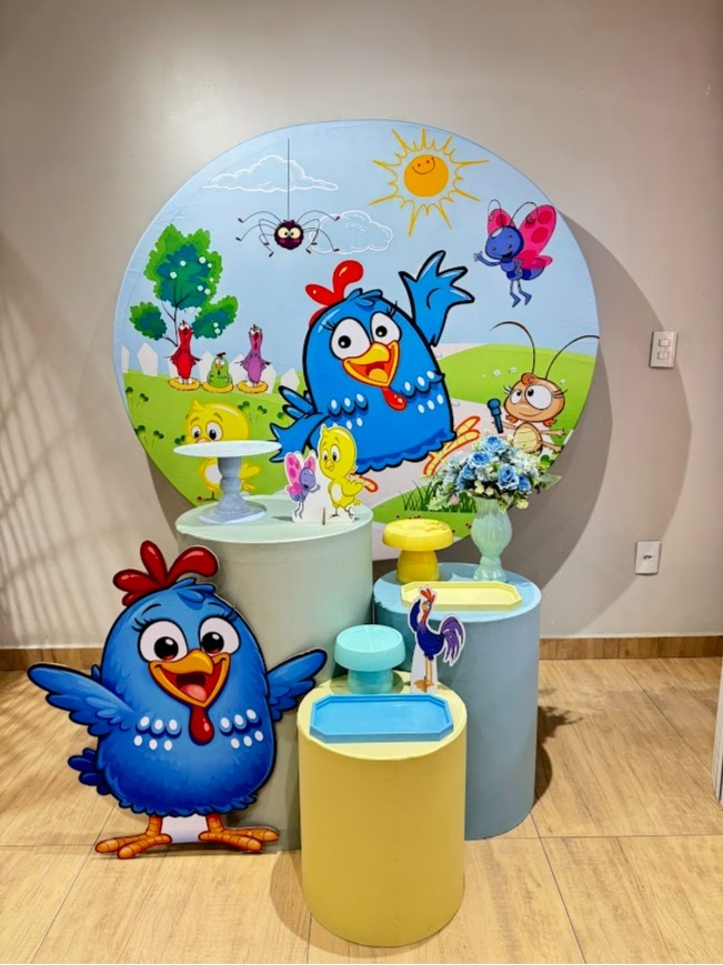 Galinha Pintadinha Kit Prata Menino Display Galinha - Felicittà Festas